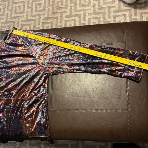 Natural Life NWT Tunic Longsleeve Velvet Button Up XXL Patchwork Floral Boho - Picture 8 of 10